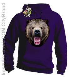 Miś Grizzly Real Foto - Bluza z kapturem - Fioletowy