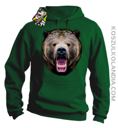 Miś Grizzly Real Foto - Bluza z kapturem - Zielony