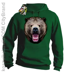 Miś Grizzly Real Foto - Bluza z kapturem - Zielony