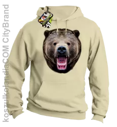 Miś Grizzly Real Foto - Bluza z kapturem - Beżowy