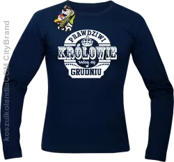 Prawdziwi królowie rodzą się w grudniu - Longsleeve męski granat