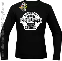 Prawdziwi królowie rodzą się w grudniu - Longsleeve męski czarny 