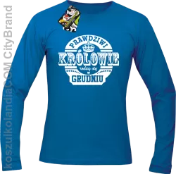 Prawdziwi królowie rodzą się w grudniu - Longsleeve męski niebieski