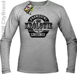 Prawdziwi królowie rodzą się w grudniu - Longsleeve męski melanż 