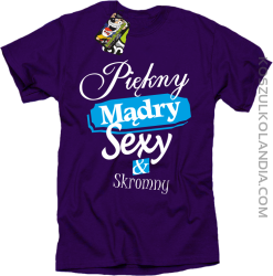 Piękny mądry sexy & skromny - Koszulka męska fioletowa 