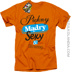 Piękny mądry sexy & skromny - Koszulka męska pomarańczowa 