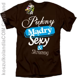 Piękny mądry sexy & skromny - Koszulka męska brązowa 