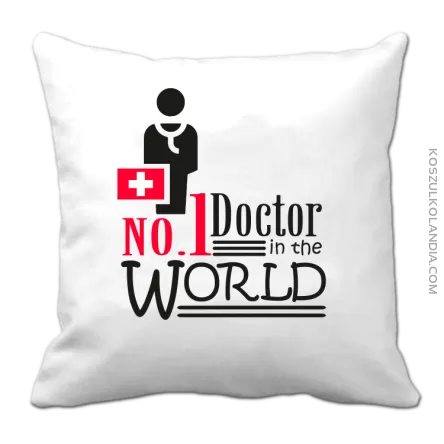 No1 Doctor in the world - Poduszka biała 