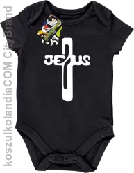 JEZUS w Krzyżu Symbol Vector - Body dziecięce - Czarny