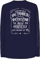 Legends were born in October Aged Perfectly - Longsleeve dziecięcy granat