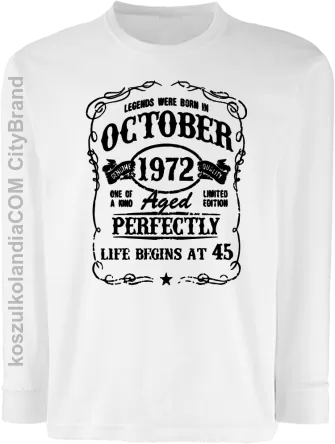 Legends were born in October Aged Perfectly - Longsleeve dziecięcy biały 