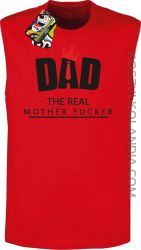 Dad The Real Mother fucker -Bezrękawnik męski czerwony