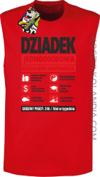 DZIADEK - Jednoosobowa działalność gospodarcza - bezrękawnik męski TANK TOP - Czerwony