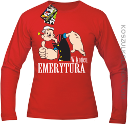 POPEYE w Końcu emerytura - Longsleeve męski czerwona 