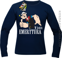 POPEYE w Końcu emerytura - Longsleeve męski granat