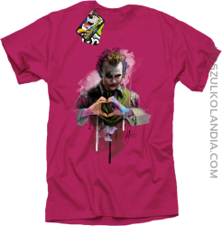 Love Joker Halloweenowy - koszulka męska fuksja