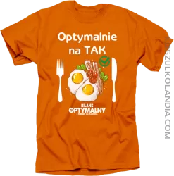 Optymalnie na Tak Nóż Widelec - koszulka męska pomarańczowa