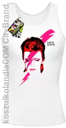 DAVID BOWIE thunder face - Top Damski - Biały