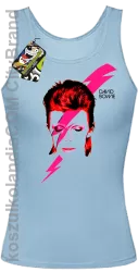 DAVID BOWIE thunder face - Top Damski - Błękitny