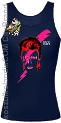 DAVID BOWIE thunder face - Top Damski - Granatowy