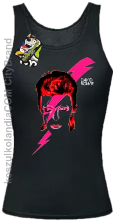 DAVID BOWIE thunder face - Top Damski - Czarny