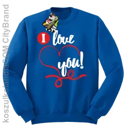 I LOVE YOU - RETRO - Bluza STANDARD - Niebieski