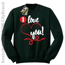 I LOVE YOU - RETRO - Bluza STANDARD - Butelkowy