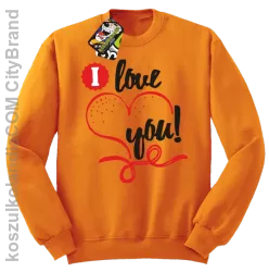 I LOVE YOU - RETRO - Bluza STANDARD - Pomarańczowy