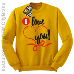 I LOVE YOU - RETRO - Bluza STANDARD - Żółty