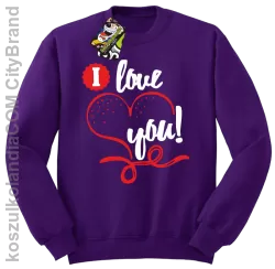 I LOVE YOU - RETRO - Bluza STANDARD - Fioletowy