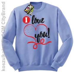 I LOVE YOU - RETRO - Bluza STANDARD - Błękitny