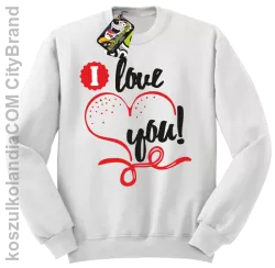 I LOVE YOU - RETRO - Bluza STANDARD - Biały