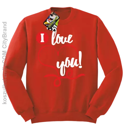 I LOVE YOU - RETRO - Bluza STANDARD - Czerwony