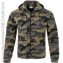 Bluza polarowa męska Moro Camouflage FLRA 340 BUS HOOD JHK - 9 rozmiarów z kapturem