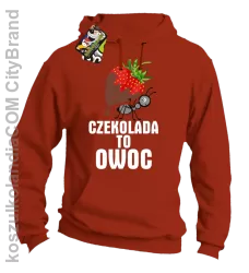 Czekolada to owoc - Bluza z kapturem pomarańczowa 