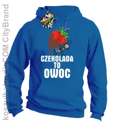 Czekolada to owoc - Bluza z kapturem niebieska 