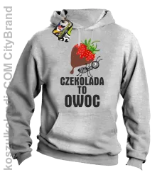 Czekolada to owoc - Bluza z kapturem melanż 