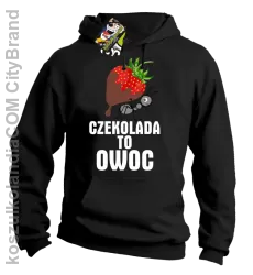 Czekolada to owoc - Bluza z kapturem czarna 