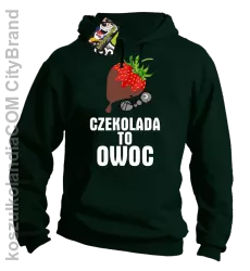 Czekolada to owoc - Bluza z kapturem butelkowa 