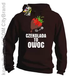 Czekolada to owoc - Bluza z kapturem brązowa 