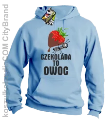 Czekolada to owoc - Bluza z kapturem błękitna 