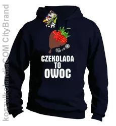 Czekolada to owoc - Bluza z kapturem granatowa 