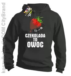 Czekolada to owoc - Bluza z kapturem szara 