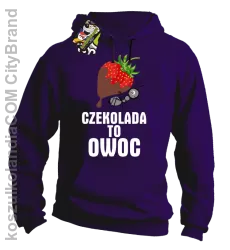 Czekolada to owoc - Bluza z kapturem fioletowa 