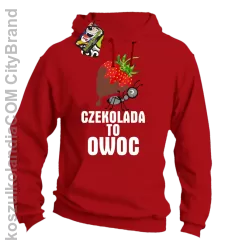 Czekolada to owoc - Bluza z kapturem czerwona 