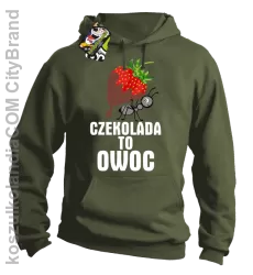 Czekolada to owoc - Bluza z kapturem khaki