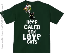 Keep calm and Love Cats Czarny Kot Filuś - Koszulka dziecięca butelkowa 