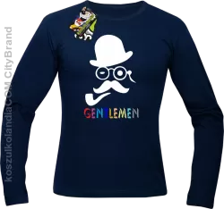 Gentlemen Retro Style - Longsleeve męski granatowy 