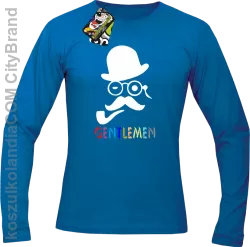 Gentlemen Retro Style - Longsleeve męski niebieski 