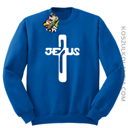 JEZUS w Krzyżu Symbol Vector - Bluza STANDARD - Niebieski